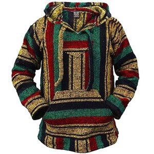 Authentic Hand-Made Baja Hoodie... Rasta Style!